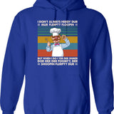 Chef Vert Der Ferk Hoodie - Retro Graphic Pullover Hoodie for Men & Women - Blue