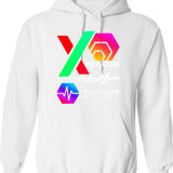 Chex Pulsex Pulsechain Hoodie - Retro Graphic Pullover Hoodie for Men & Women - White