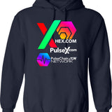 Chex Pulsex Pulsechain Hoodie - Retro Graphic Pullover Hoodie for Men & Women - Navy