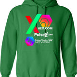 Chex Pulsex Pulsechain Hoodie - Retro Graphic Pullover Hoodie for Men & Women - Green