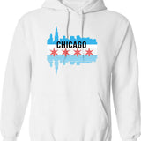 Chicago Skyline Graphic Pullover Hoodie - White