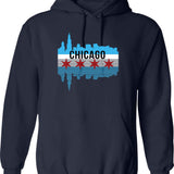 Chicago Skyline Graphic Pullover Hoodie - Navy