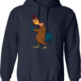 Chicken Joe Is A Vibe Hoodie - Retro Graphic Pullover Hoodie for Men & Women - Navy