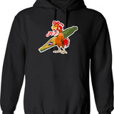 Chicken Joe Hoodie - Retro Graphic Pullover Hoodie for Men & Women - Black