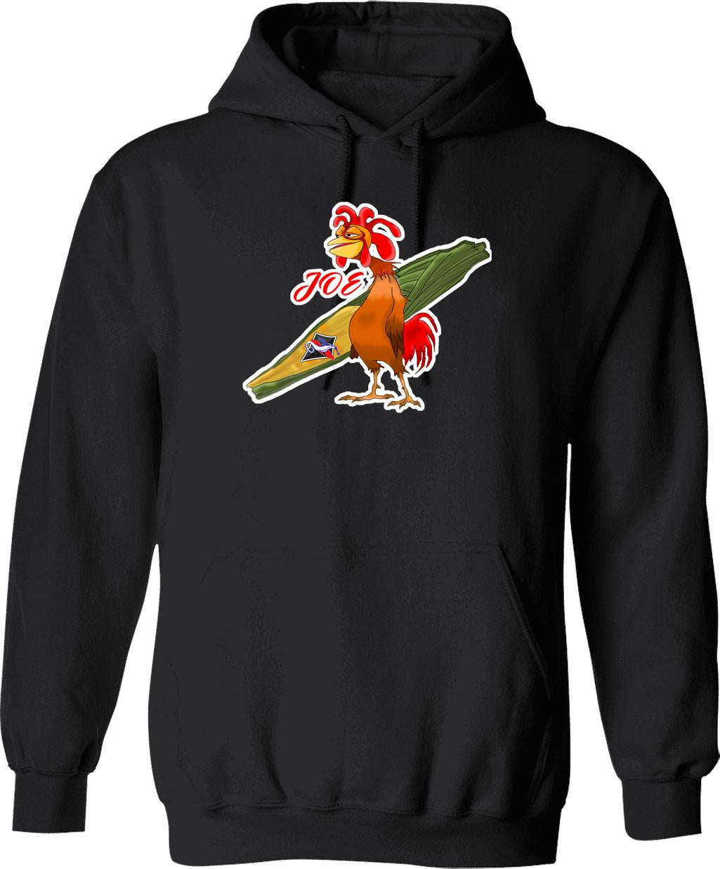Chicken Joe Hoodie - Retro Graphic Pullover Hoodie for Men & Women - Black
