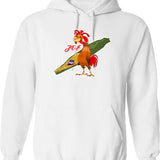 Chicken Joe Hoodie - Retro Graphic Pullover Hoodie for Men & Women - White
