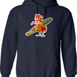 Chicken Joe Hoodie - Retro Graphic Pullover Hoodie for Men & Women - Navy