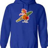 Chicken Joe Hoodie - Retro Graphic Pullover Hoodie for Men & Women - Blue