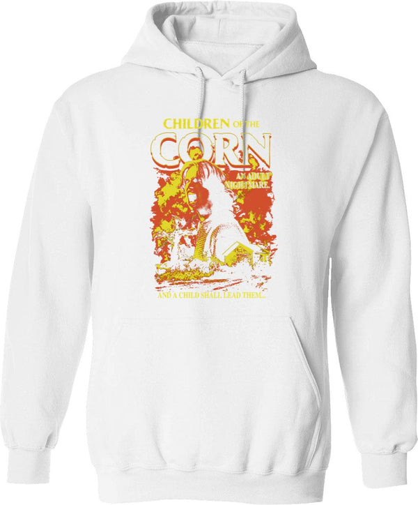 Children of The Corn an Adult Nightmare Graphic Pullover Hoodie - White