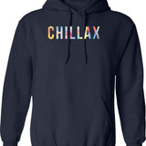 Chillax Hoodie - Retro Graphic Pullover Hoodie for Men & Women - Navy
