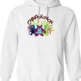 Chinpokomon Gotta Buy Em All Hoodie - Retro Graphic Pullover Hoodie for Men & Women - White