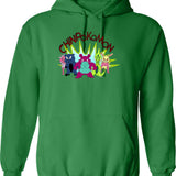 Chinpokomon Gotta Buy Em All Hoodie - Retro Graphic Pullover Hoodie for Men & Women - Green