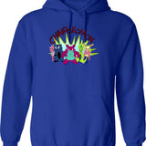 Chinpokomon Gotta Buy Em All Hoodie - Retro Graphic Pullover Hoodie for Men & Women - Blue