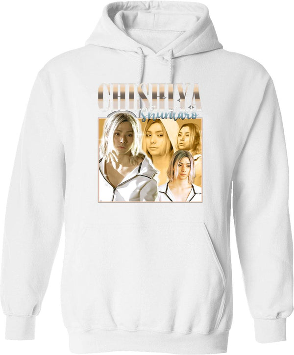 Chishiya Shuntaro Graphic Pullover Hoodie - White