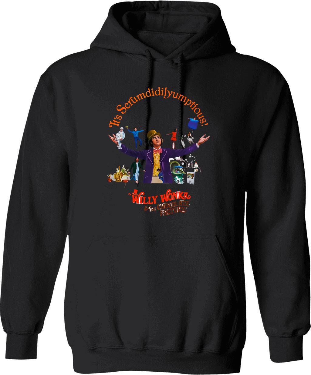 Chocolate Factory Hoodie - Retro Graphic Pullover Hoodie for Men & Women - Black