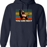 Chong Li You Are Next Vintage Graphic Pullover Hoodie - Navy