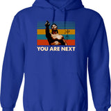 Chong Li You Are Next Vintage Graphic Pullover Hoodie - Blue