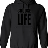 Choose Life Classic Hoodie - Retro Graphic Pullover Hoodie for Men & Women - Black