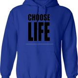 Choose Life Classic Hoodie - Retro Graphic Pullover Hoodie for Men & Women - Blue