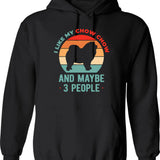 Chow Chow Hoodie - Retro Graphic Pullover Hoodie for Men & Women - Black
