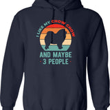 Chow Chow Hoodie - Retro Graphic Pullover Hoodie for Men & Women - Navy