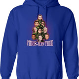 Chris-mas Tree Hoodie - Retro Graphic Pullover Hoodie for Men & Women - Blue