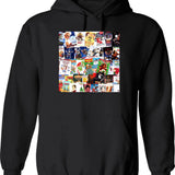 Christmas Movie Collage Hoodie - Retro Graphic Pullover Hoodie for Men & Women - Black