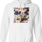 Christmas Movie Collage Hoodie - Retro Graphic Pullover Hoodie for Men & Women - White