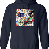 Christmas Movie Collage Hoodie - Retro Graphic Pullover Hoodie for Men & Women - Navy