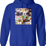 Christmas Movie Collage Hoodie - Retro Graphic Pullover Hoodie for Men & Women - Blue