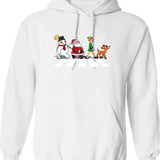 Christmas Road Hoodie - Retro Graphic Pullover Hoodie for Men & Women - White