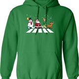 Christmas Road Hoodie - Retro Graphic Pullover Hoodie for Men & Women - Green