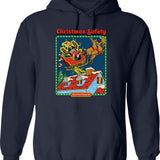 Christmas Safety Hoodie - Retro Graphic Pullover Hoodie for Men & Women - Navy