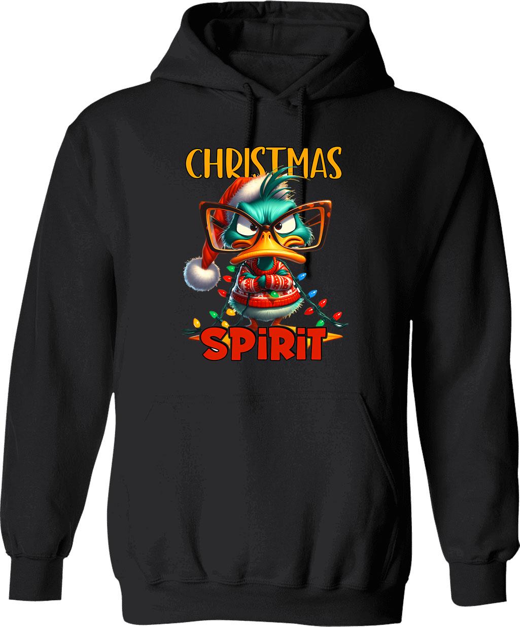 Christmas Spirit Hoodie - Retro Graphic Pullover Hoodie for Men & Women - Black