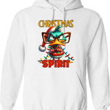 Christmas Spirit Hoodie - Retro Graphic Pullover Hoodie for Men & Women - White