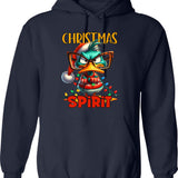 Christmas Spirit Hoodie - Retro Graphic Pullover Hoodie for Men & Women - Navy