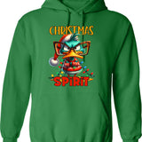 Christmas Spirit Hoodie - Retro Graphic Pullover Hoodie for Men & Women - Green
