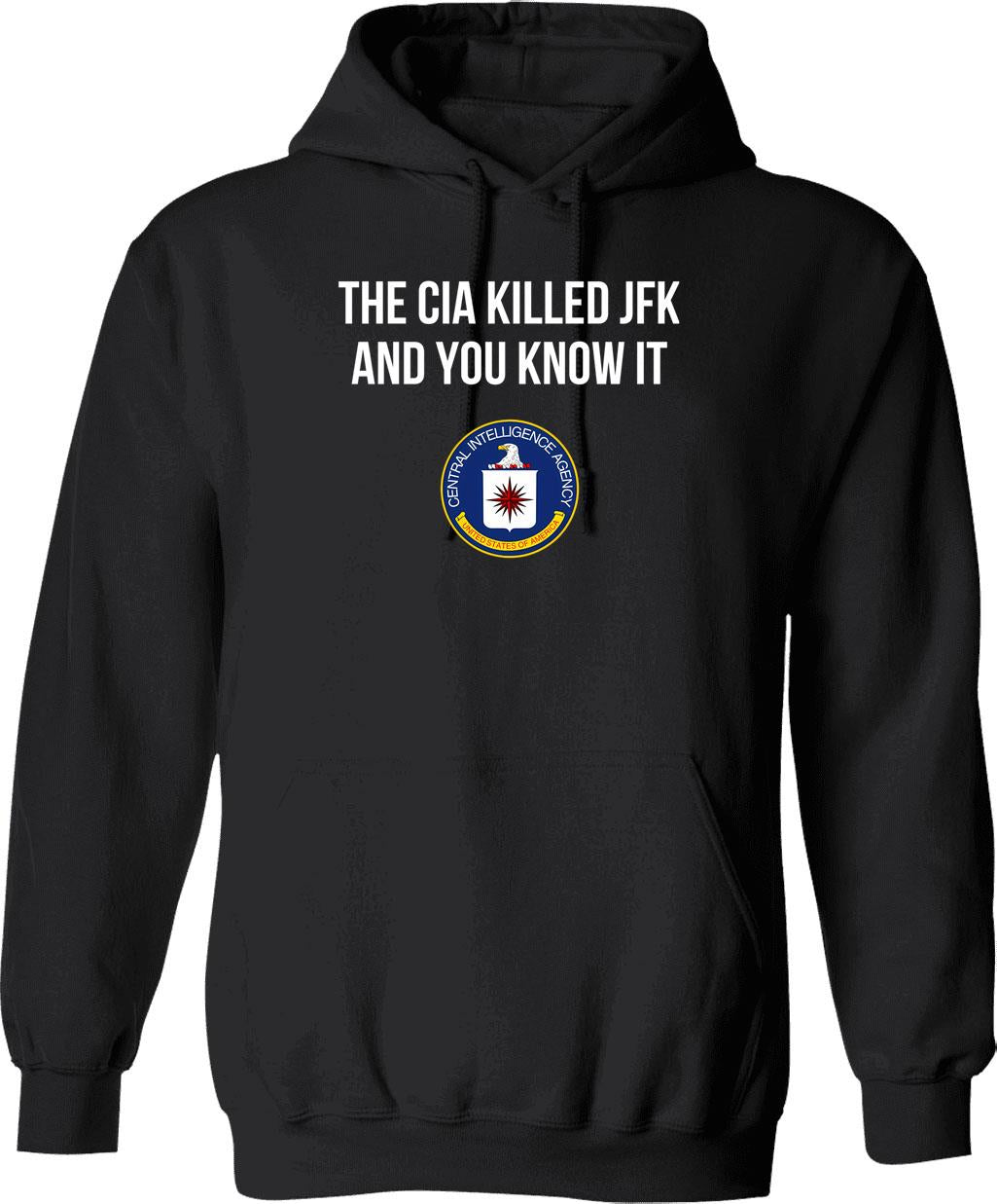 Cia Killed Jfk T-Hoodie Graphic Pullover Hoodie - Black