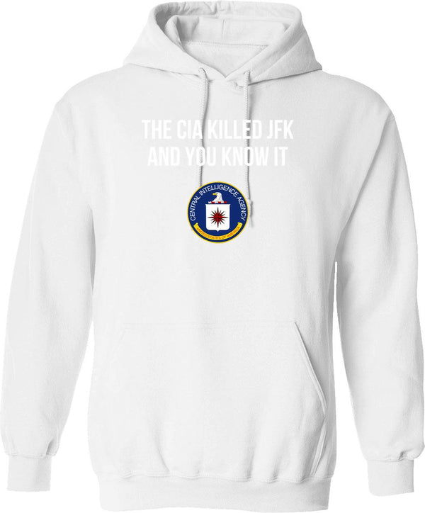 Cia Killed Jfk T-Hoodie Graphic Pullover Hoodie - White