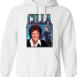 Cilla Black Homage Funny Uk Tv Legend 80's 90's Retro Hoodie - White
