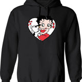 Cinta Anjing Hoodie - Retro Graphic Pullover Hoodie for Men & Women - Black