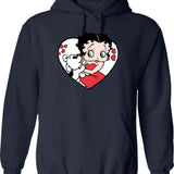 Cinta Anjing Hoodie - Retro Graphic Pullover Hoodie for Men & Women - Navy