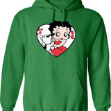 Cinta Anjing Hoodie - Retro Graphic Pullover Hoodie for Men & Women - Green
