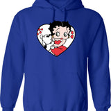 Cinta Anjing Hoodie - Retro Graphic Pullover Hoodie for Men & Women - Blue
