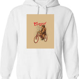 Circus Series Consul The Chimp Riding A Bike Hoodie - White