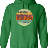Classic 1974 Model Funny Turning 50 Hoodie - Green