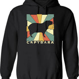 Classic Capybara Lover Vintage Retro Animal Hoodie - Black