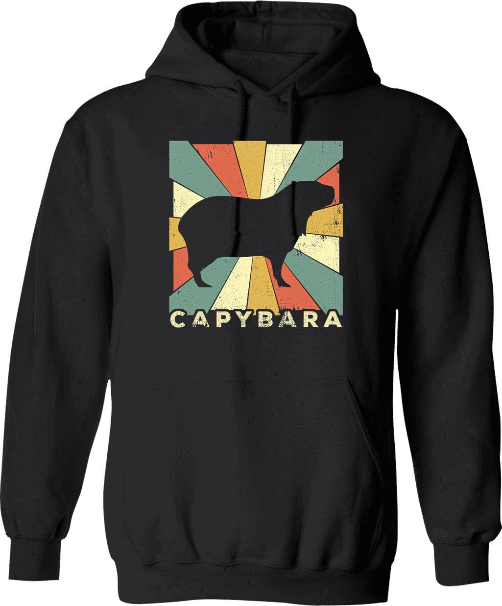 Classic Capybara Lover Vintage Retro Animal Hoodie - Black