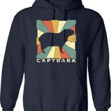 Classic Capybara Lover Vintage Retro Animal Hoodie - Navy
