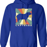 Classic Capybara Lover Vintage Retro Animal Hoodie - Blue